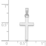 14k White Gold Polished Cross Pendant - Image 4