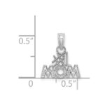 14K White Gold #1 MOM Charm - Image 4
