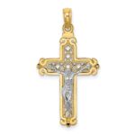 14k Two-tone Fancy Crucifix Charm