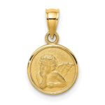 14k 10mm Textured Angel Coin Charm