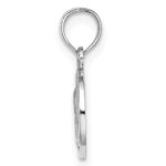 14k White Gold 10mm Textured Angel Coin Charm - Image 2