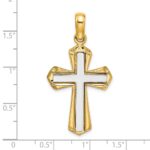 14K Two-tone Polished Cross Charm - Image 3