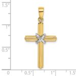 14K Two-tone -X- Center Cross Charm - Image 3