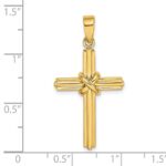 14K Polished  -X- Center Cross Charm - Image 3
