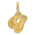 14K 3-D KEY WEST Reversible Flip Flops Pendant