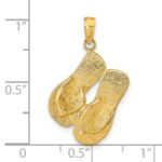 14K 3-D KEY WEST Reversible Flip Flops Pendant - Image 4