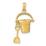 14K 3-D KEY WEST Pail and Shovel Pendant