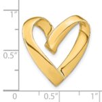 14K Polished Spiral Heart Slide Fits up to 3mm Regular/5mm Fancy or Reversible Omega - Image 3