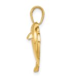 14k and White Rhodium Double Dolphin Heart Pendant - Image 2