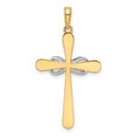 14K with White Rhodium Diamond-cut Cross and Infinity Pendant - Image 3