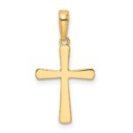 14K and White Rhodium Diamond-cut Cross Pendant - Image 3