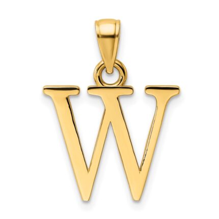 14K Polished Letter W Pendant