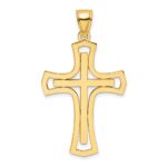14K Polished Fancy Double Cross Pendant