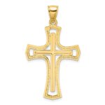 14K Polished Fancy Double Cross Pendant - Image 3
