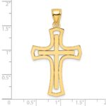 14K Polished Fancy Double Cross Pendant - Image 4