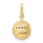 14K Diamond-cut Ball with Spring Ring Clasp Charm - Image 4
