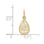 14K Polished Teardrop Tree Of Life Pendant - Image 3
