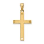 14k Satin/Polished Beveled Medium Latin Cross Pendant - Image 4