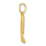 14k with White Rhodium Polished Flower In Twisted Heart Pendant - Image 2