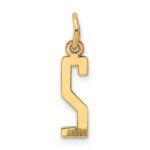 14k Small Elongated Number 2 Charm - Image 3