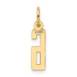 14k Small Elongated Number 6 Charm - Image 3