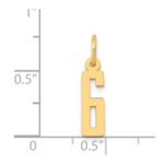 14k Small Elongated Number 6 Charm - Image 4
