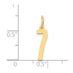 14k Small Elongated Number 7 Charm - Image 4