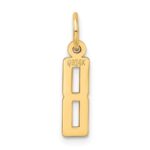 14k Small Elongated Number 8 Charm - Image 3