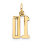 14k Small Elongated Number 10 Charm - Image 3