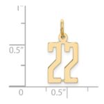 14k Small Elongated Number 22 Charm - Image 4
