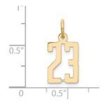 14k Small Elongated Number 23 Charm - Image 2