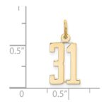 14k Small Elongated Number 31 Charm - Image 4