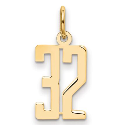 14k Small Elongated Number 32 Charm