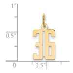 14k Small Elongated Number 36 Charm - Image 3