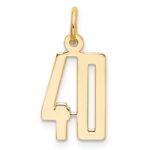14k Small Elongated Number 40 Charm