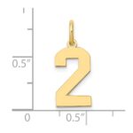 14k Medium Polished Number 2 Charm - Image 4
