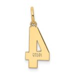 14k Medium Polished Number 4 Charm - Image 3