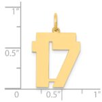 14k Medium Polished Number 17 Charm - Image 4