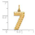 14k Large Brushed Diamond-cut  Number 7 Charm - Image 4