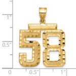 14k Large Brushed Diamond-cut Number 58 Charm - Image 2