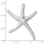 Sterling Silver Rhodium-plated Polished Starfish Slide - Image 5