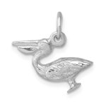Sterling Silver Rhodium-plated Pelican Pendant