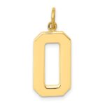 14k Large Polished Number 0 Charm
