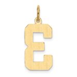 14k Large Polished Number 3 Charm - Image 3