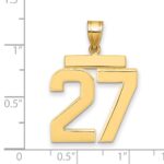 14k Large Polished Number 27 Charm - Image 2