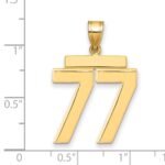 14k Large Polished Number 77 Charm - Image 2