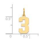 14k Small Polished Number 3 Charm - Image 4