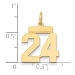 14k Small Polished Number 24 Charm - Image 2