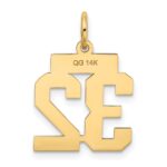 14k Small Polished Number 32 Charm - Image 3