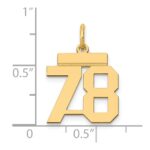 14k Small Polished Number 78 Charm - Image 4